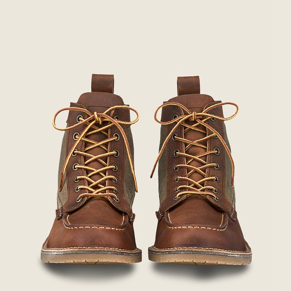 Heritage Støvler Herre - Red Wing Weekender Lærred Moc - 6-Inchr Rough & Tough Læder - Brune - JZSBX